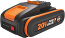 WORX WA3639 PowerShare 20V 2.0Ah Li-ion Battery with Charge Indicator and Overcharge Protection