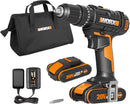 WORX WX370.1 PowerShare 20V Cordless Combi Hammer Drill Kit with 2 Batteries, Charger and Carry Bag