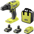 Ryobi 18V ONE+ R18PD3-2C20S Cordless Combi Drill Set With 2 x 2.0Ah Li-ion Batteries, Charger And Carry Bag