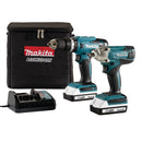 Makita 18V Li-ion Cordless Combi drill & impact driver Set With 2 x 2Ah Batteries, Charger And Canvas Case DK18922AX2