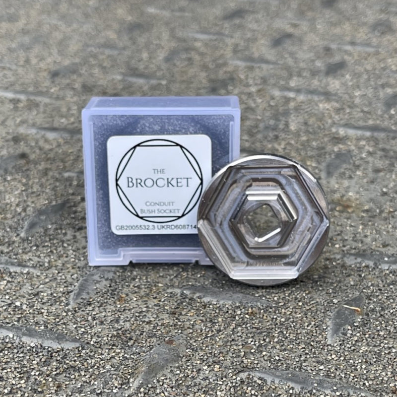 Brocket Conduit Bush Socket 20mm in Stainless Steel with 1/4" Drive