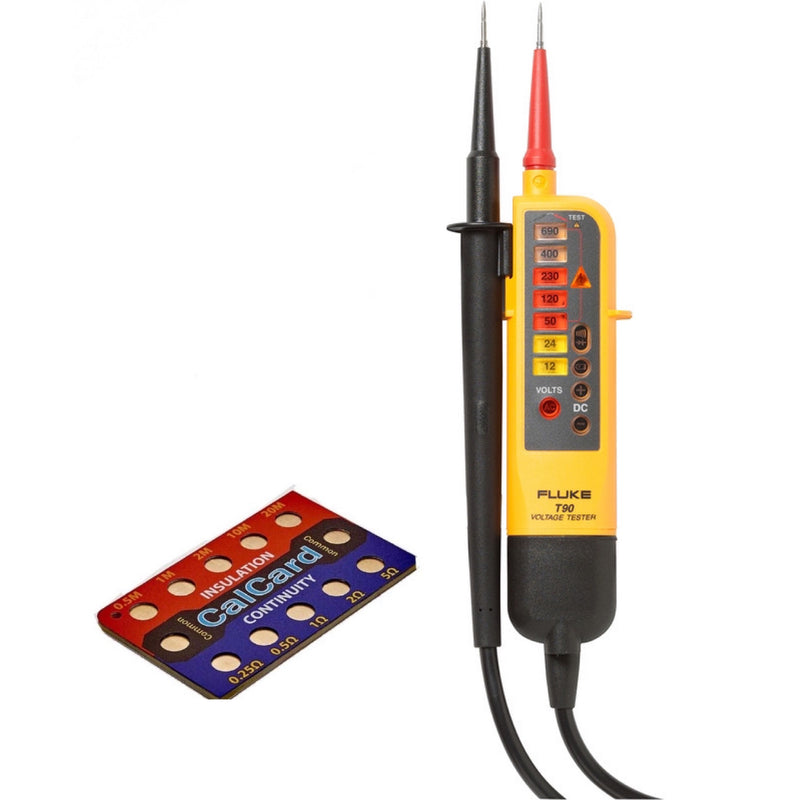 Fluke T90 Two pole Voltage & Continuity Tester With Calcard Insulation & Continuity Calibration Checkbox